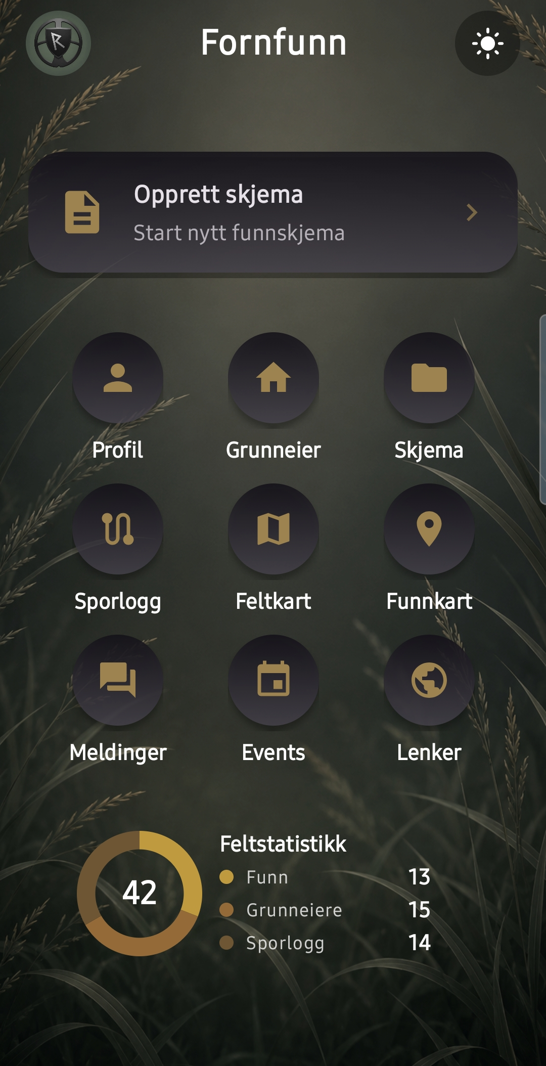 Startsiden i Fornfunn